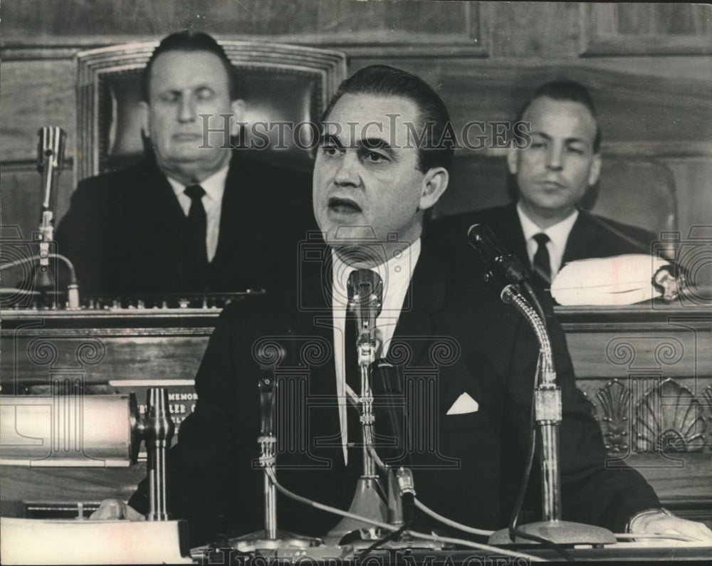 1965, Alabama Governor George Wallace speaks at Legislature - Historic Images