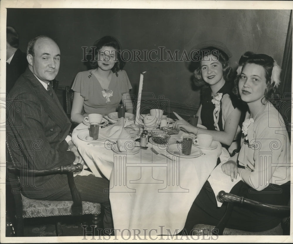 1945, Thad Holt, radio executive with unidentified others - Historic Images