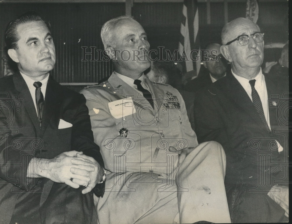 1964 Press Photo Governor George Wallace & Officials Hear River Progress Praised-Historic Images