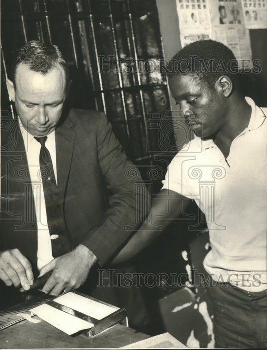 1965, John Willie Stone Fingerprinted by Investigator J. F. Gardner - Historic Images