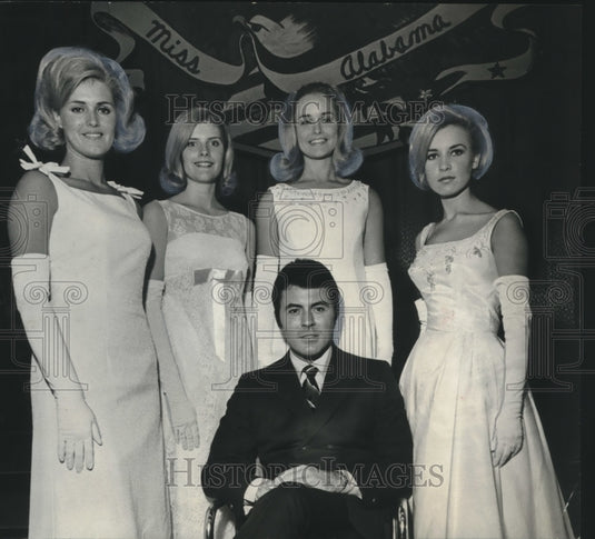 1968 Press Photo Miss Alabama Finalists Prepare For Pageant at Dress Rehearsal - Historic Images