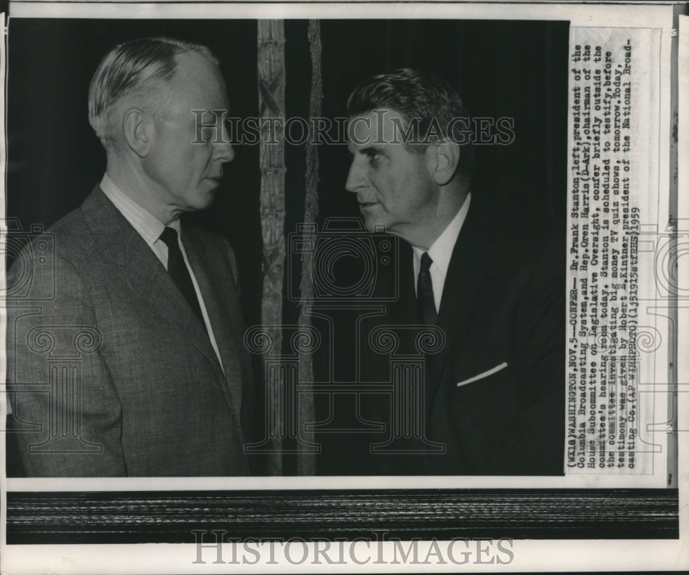 1959 CBS President Stanton, Representative Hatch Confer - Historic Images