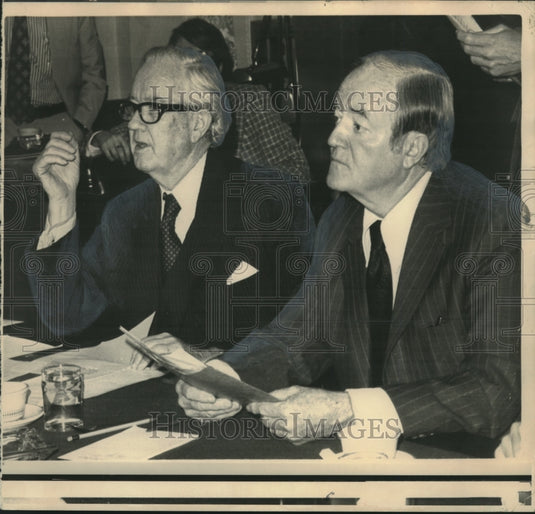 1975, Senators John Sparkman and Hubert Humphrey on Capitol Hill - Historic Images