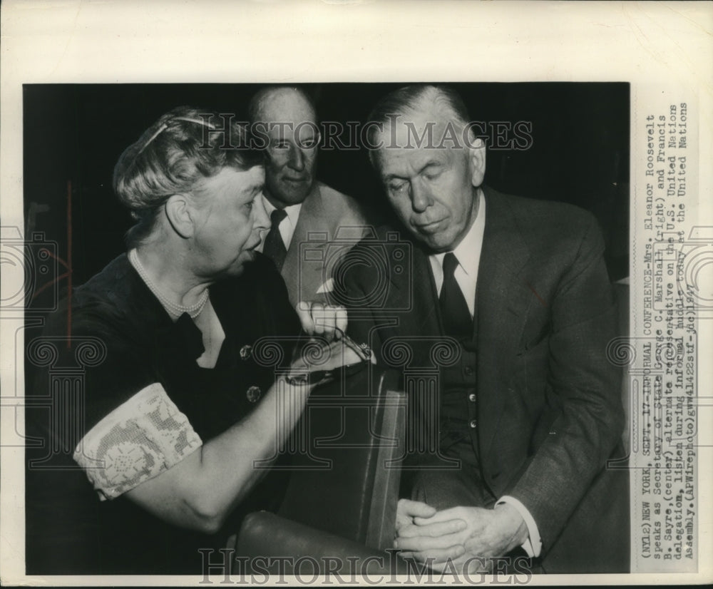 1947, Mrs. Eleanor Roosevelt and Representatives at United Nations - Historic Images