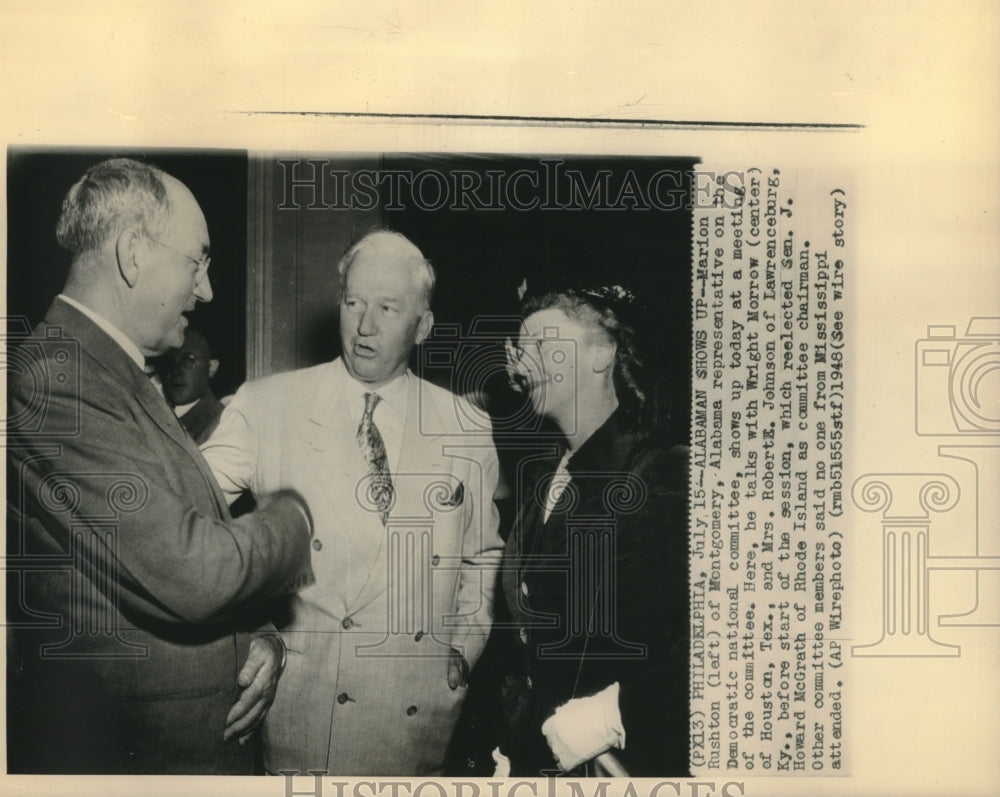 1948, Three Members of the Democratic National Committee at Meeting - Historic Images