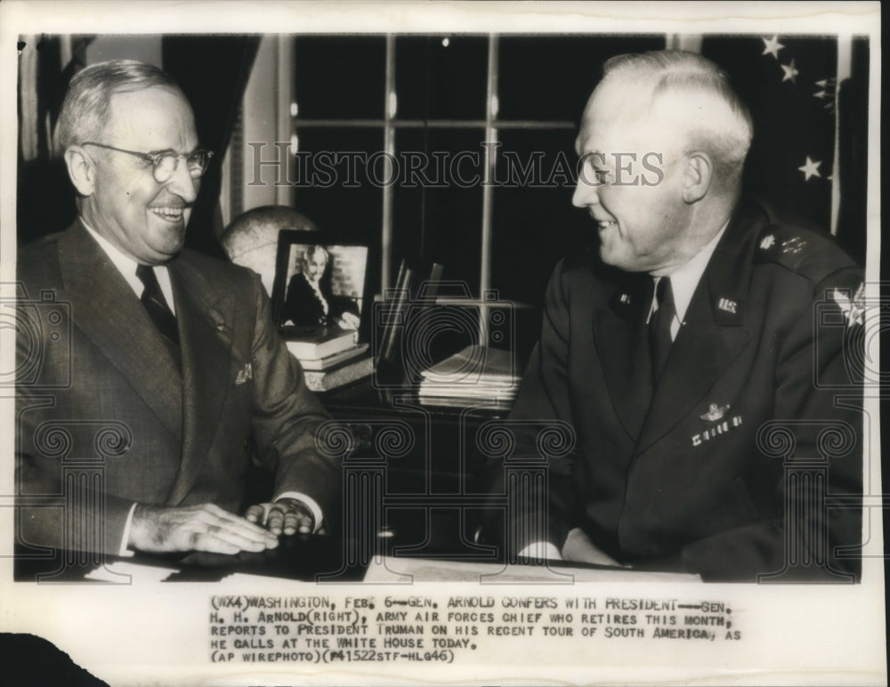 1946, H. H. Arnold, Army Air Forces Chief, and President Truman - Historic Images