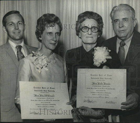 1972 New Inductees Into Jacksonville State Teacher Hall of Fame - Historic Images
