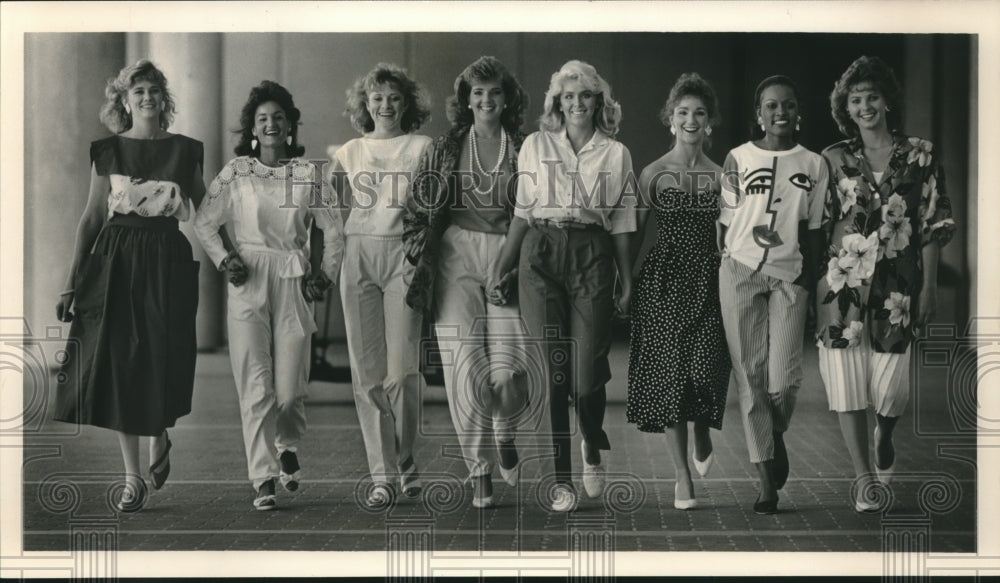 1986 Miss Alabama Contestants Take Break from Rehearsals - Historic Images