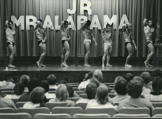 1978 Junior Mister Alabama Contestants line up on Stage - Historic Images