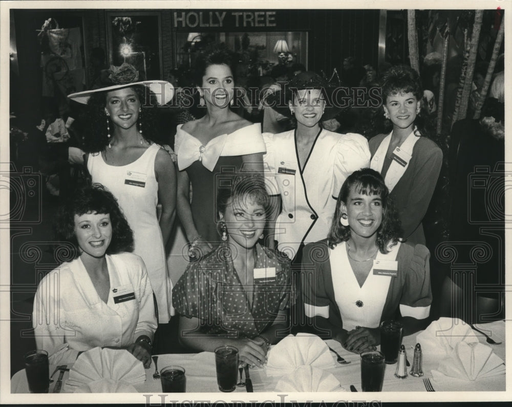 1991 Group of ladies gathered at dining table, Alabama - Historic Images