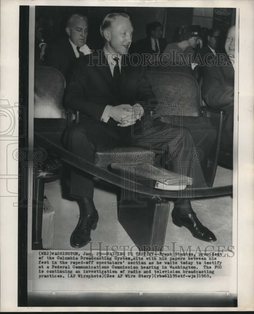 1960 Press Photo Frank Stanton, president of CBS, at Communications Hearing - Historic Images