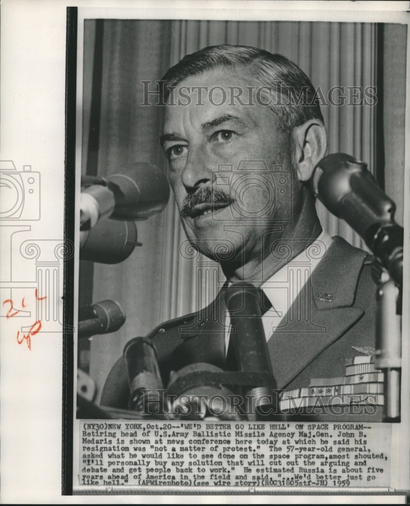 1959, Major General John B. Medaris at News Conference - abna42563 - Historic Images