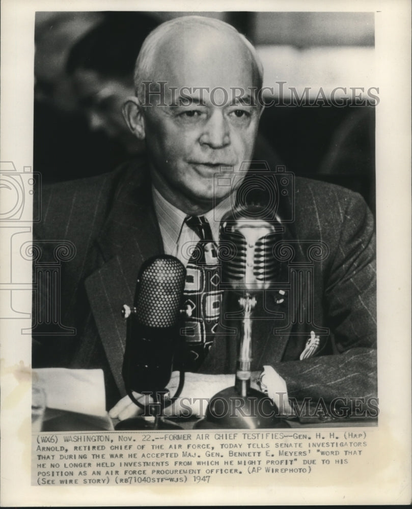 1947 Press Photo General H. H. (Hap) Arnold, retired chief of the air force - Historic Images