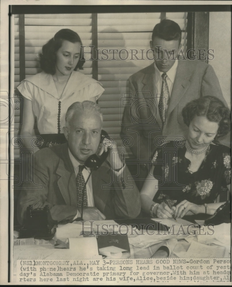 1950, Alabama Gubernatorial Candidate Gordon Persons and Family - Historic Images