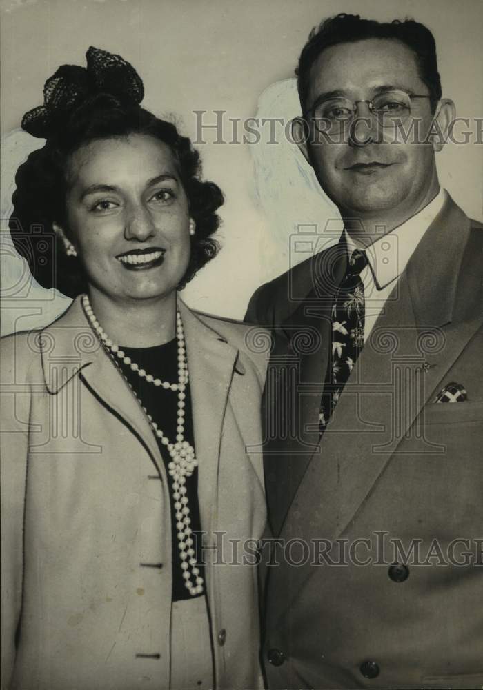 1948, Politician Albert Boutwell and wife, dressed up - abna43230 - Historic Images