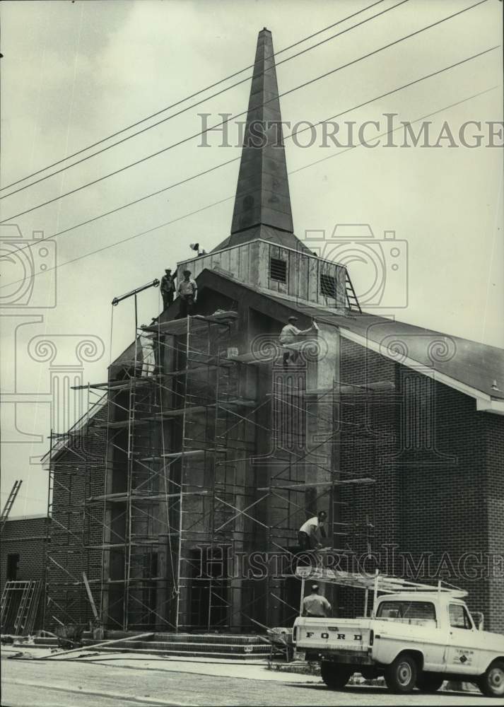 1974 Press Photo Renovations at Brent Baptist Church, Alabama - abna43291 - Historic Images