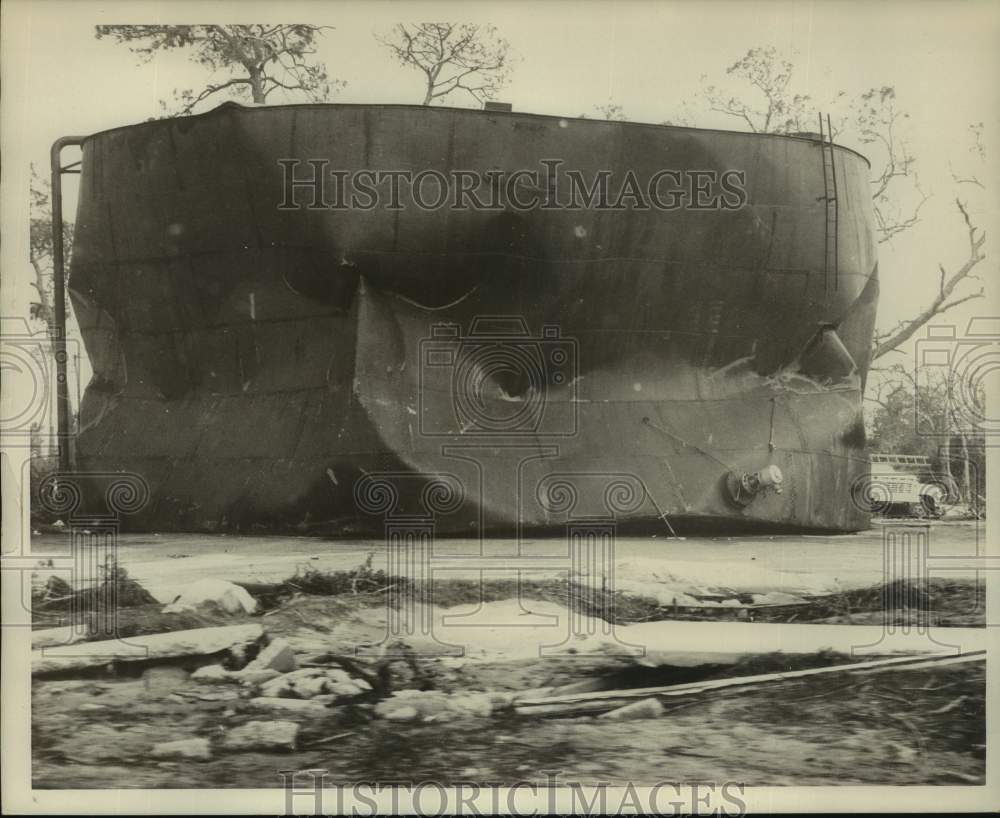 1969 Large Tank Damaged by Hurricane Camille - Historic Images