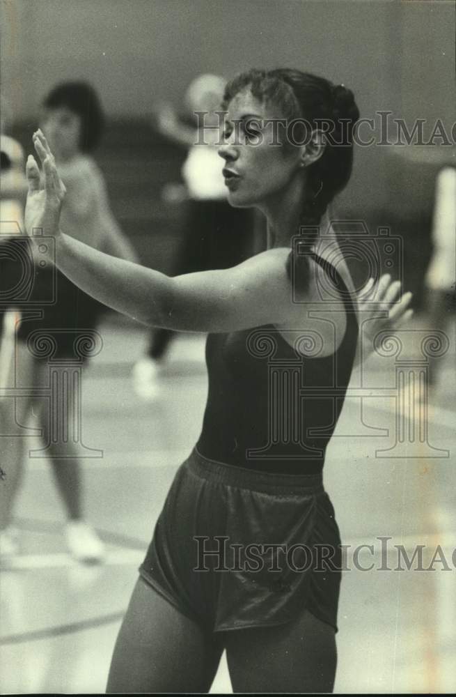 1981 Becky Caldwell dancing to music - Historic Images