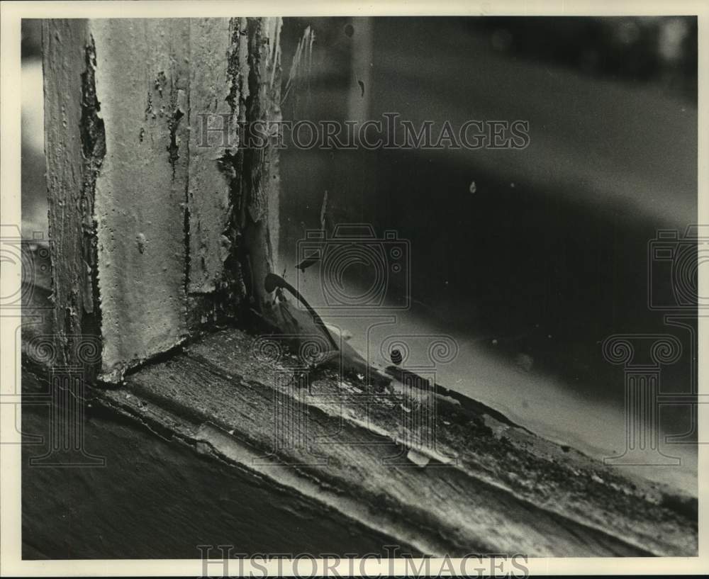 1986 Press Photo Deteriorated window, Pleasant Grove Elementary, Alabama - Historic Images