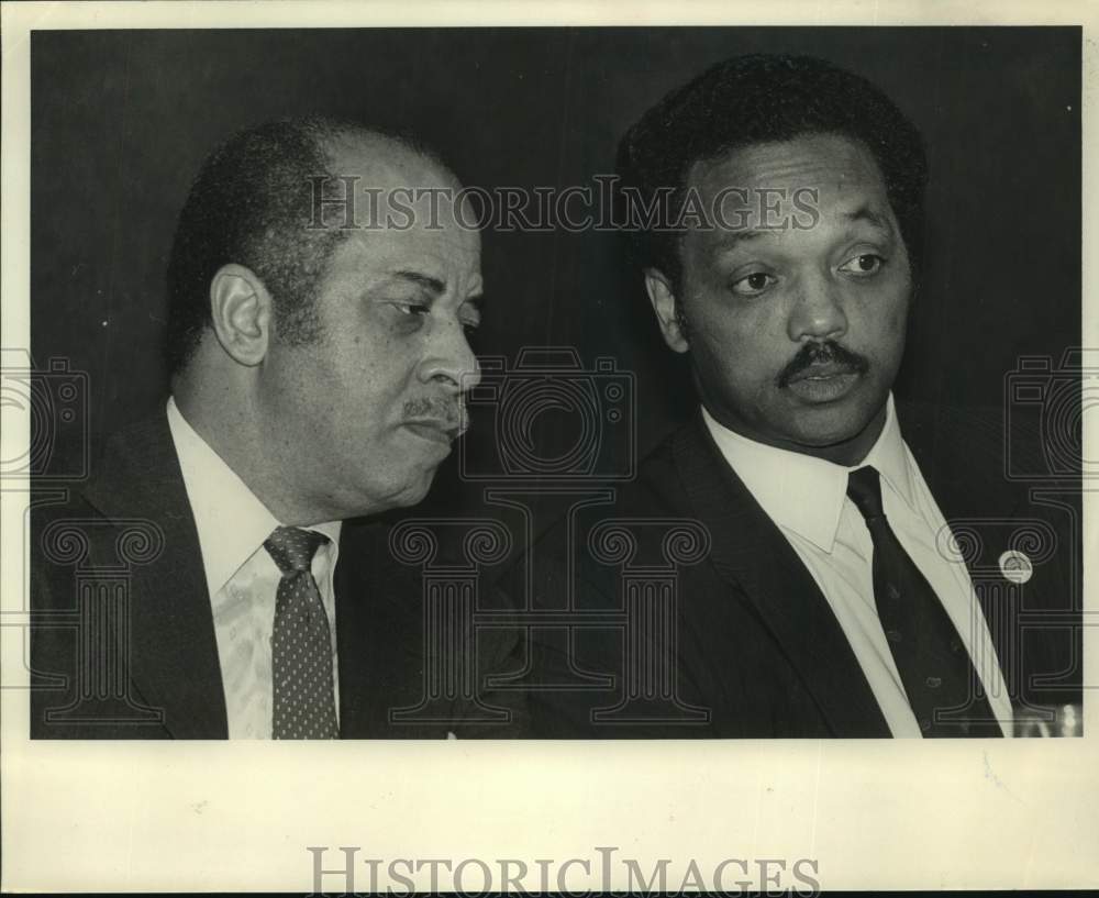 1986 Press Photo Reverend Jesse Jackson & Birmingham Mayor Richard Arrington Jr. - Historic Images