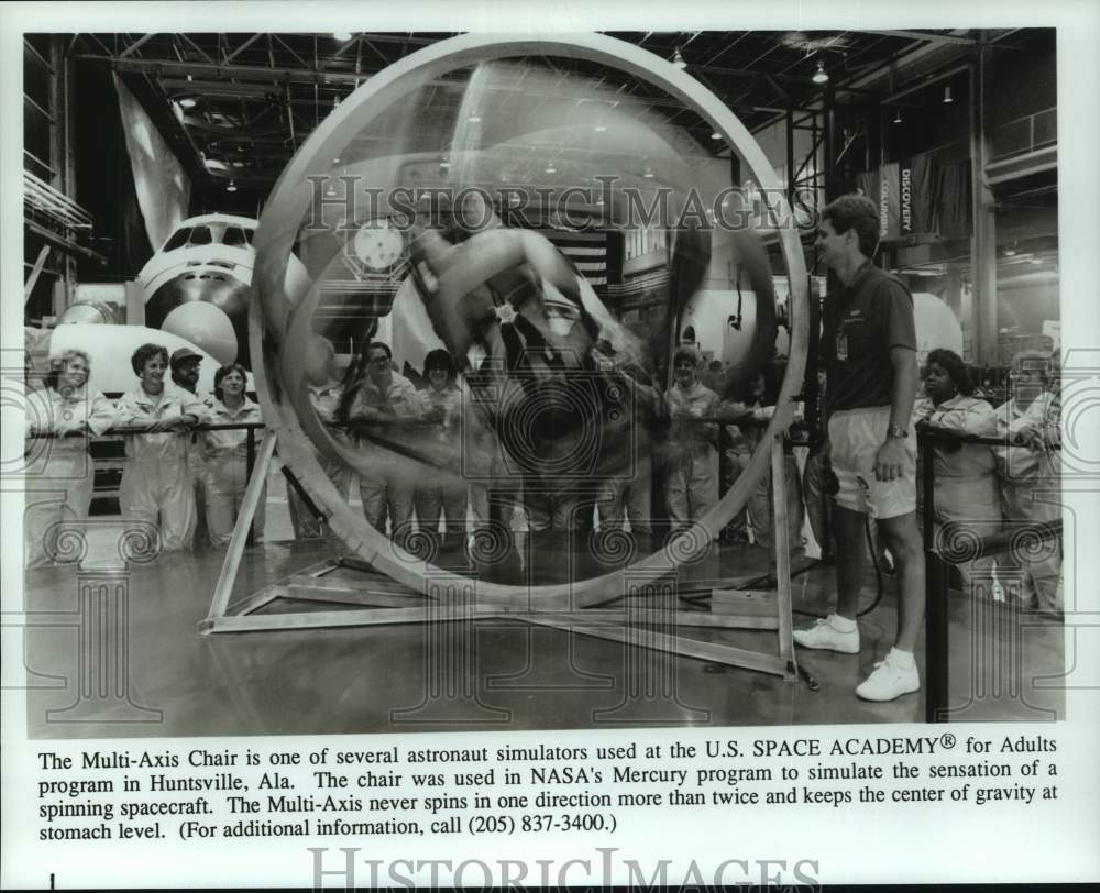 Press Photo Multi-Axis Chair Simulates Spacecraft - U.S.Space Academy for Adults - Historic Images