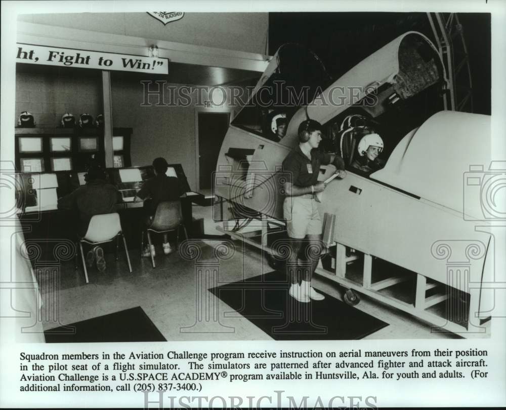 Press Photo Aviation Challenge simulator at US Space Academy Huntsville, Alabama - Historic Images