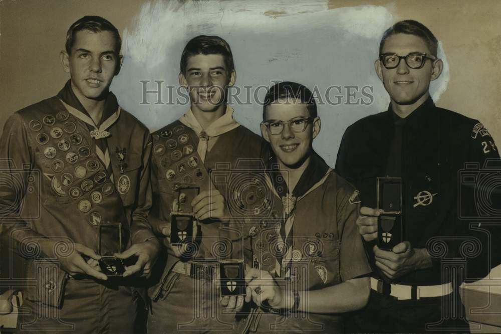 1965, Boy Scouts awarded God and Country awards in Alabama - Historic Images