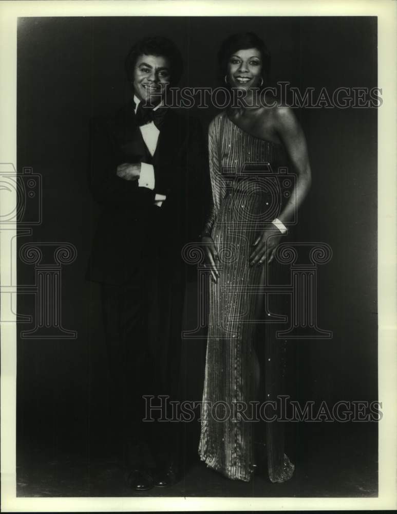 1978 Press Photo Johnny Mathis, Natalie Cole promo shot for music special - Historic Images