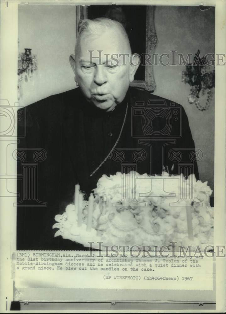 1967 Thomas J. Toolen, Archbishop of Mobile-Birmingham, birthday - Historic Images