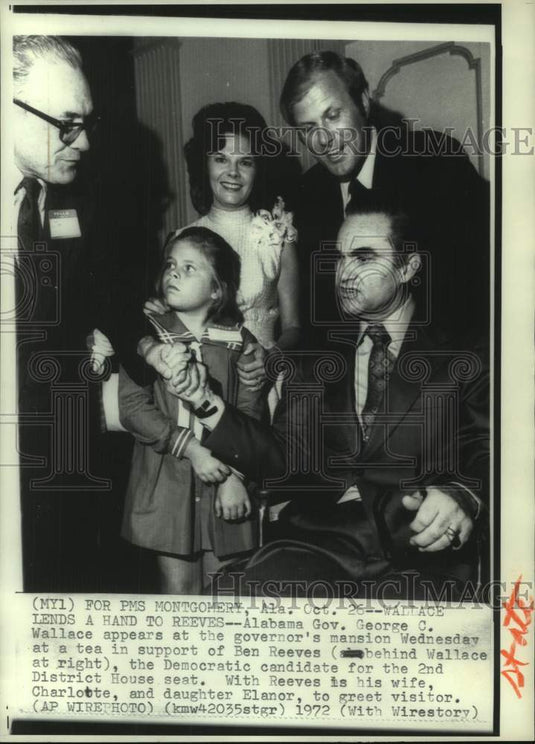 1971 Press Photo Ben Reeves & Alabama Governor George Wallace - abna43977 - Historic Images