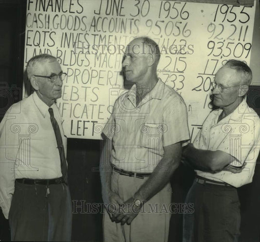 1956, New President B. E. Braswell & Directors at Morgan County Co-Op - Historic Images