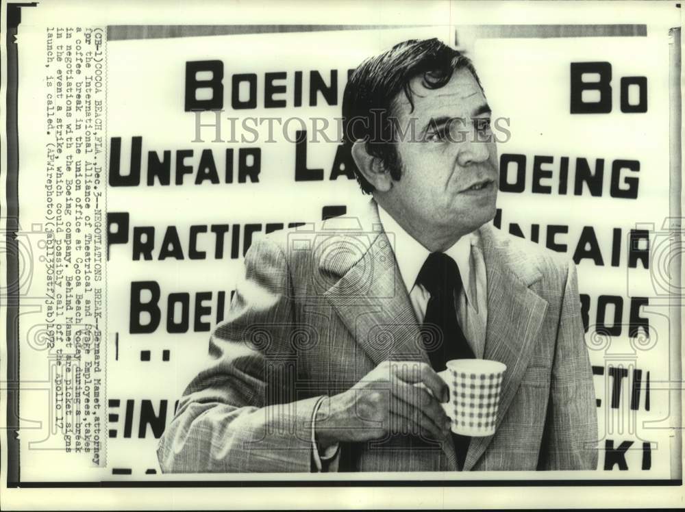 1972, Attorney Bernard Mamet Negotiates with Boeing Company - Historic Images