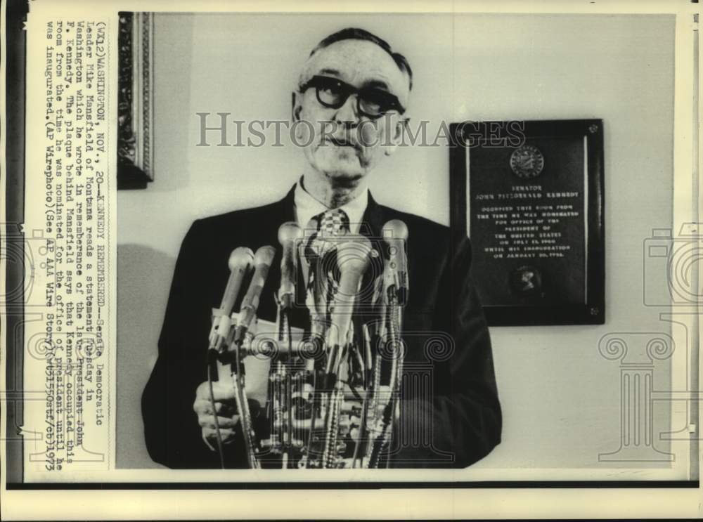 1973, Senator Mike Mansfield Speaking - abna44149 - Historic Images