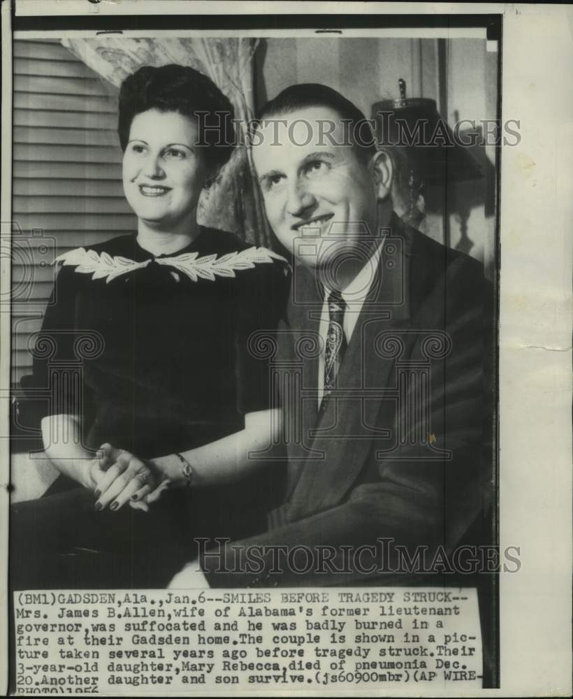 1956, Lieutenant Governor of Alabama and Wife James B. Allen - Historic Images