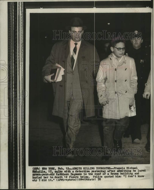 1958, Police Escort Young Criminal Francis Medaille - abna44166 - Historic Images