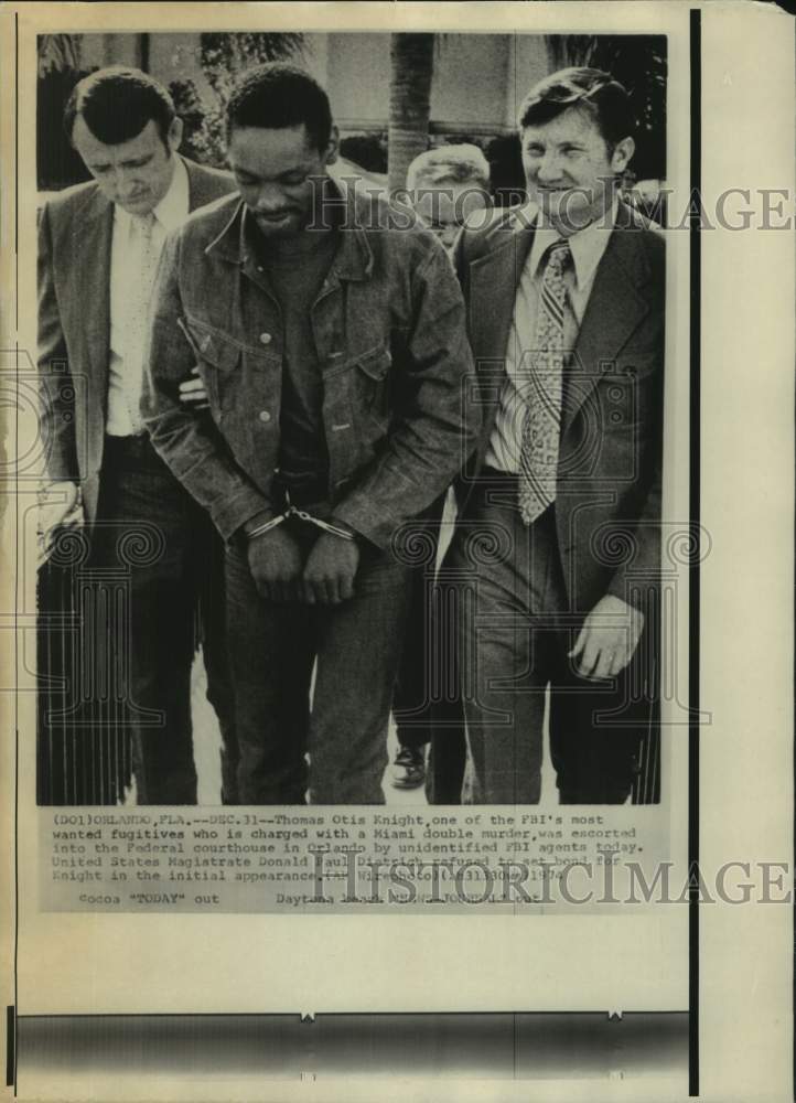 1974, Thomas Otis Knight, FBI Most Wanted Fugitive, at Federal Court - Historic Images