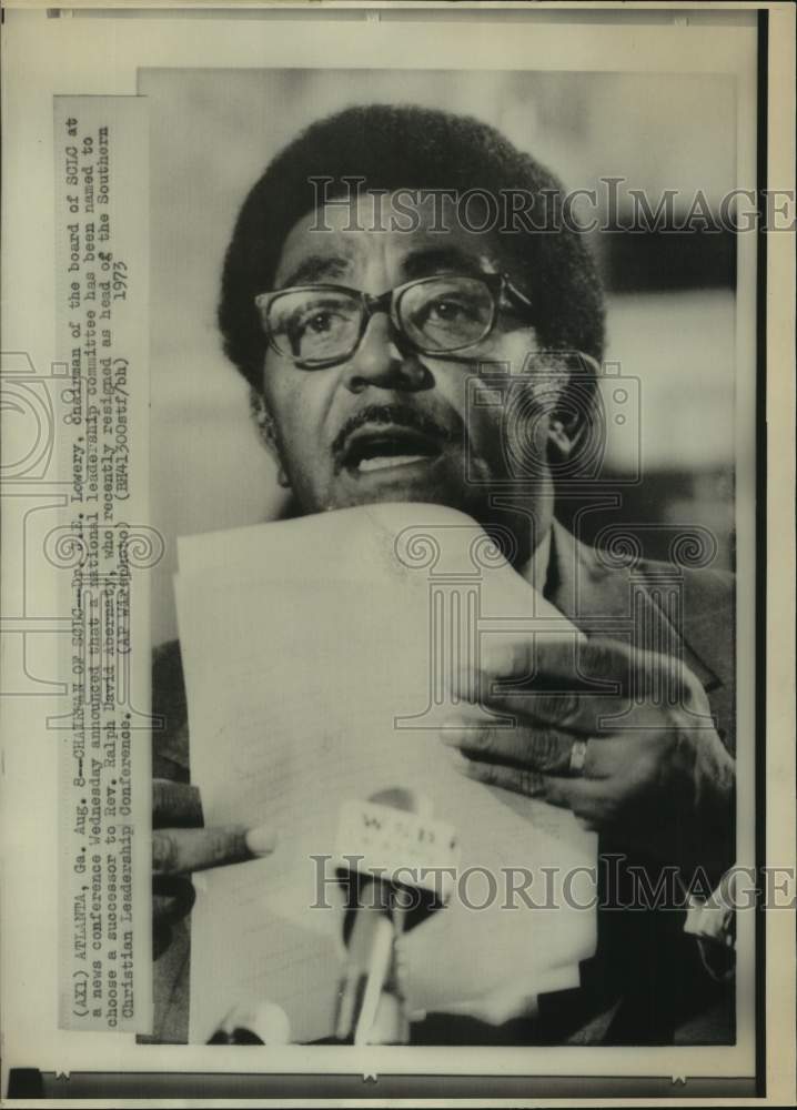 1973, Dr. J.E. Lowery, Southern Christian Leadership Conference - Historic Images