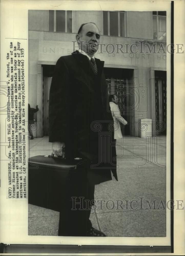 1973, James McCord goes to court in Washington for Watergate trial - Historic Images