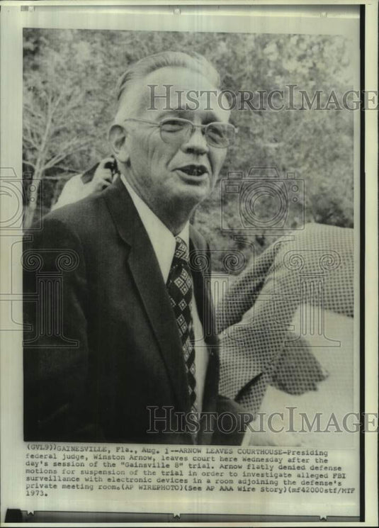 1973, Winston Arnow, Federal Judge, at "Gainesville 8" Trial - Historic Images