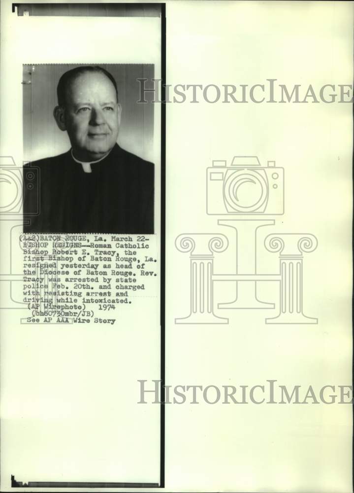 1974, Roman Catholic Bishop Robert Tracy of Baton Rouge, Louisiana - Historic Images