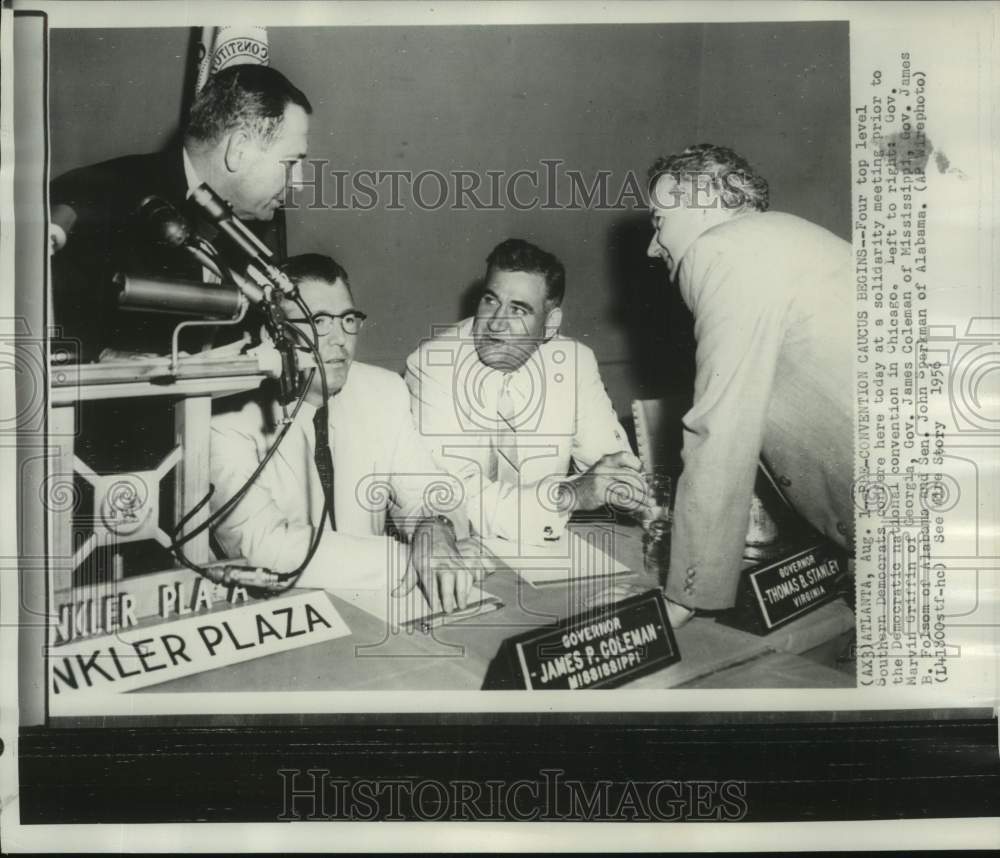 1956, Southern Democrats at Meeting Before Democratic Convention - Historic Images