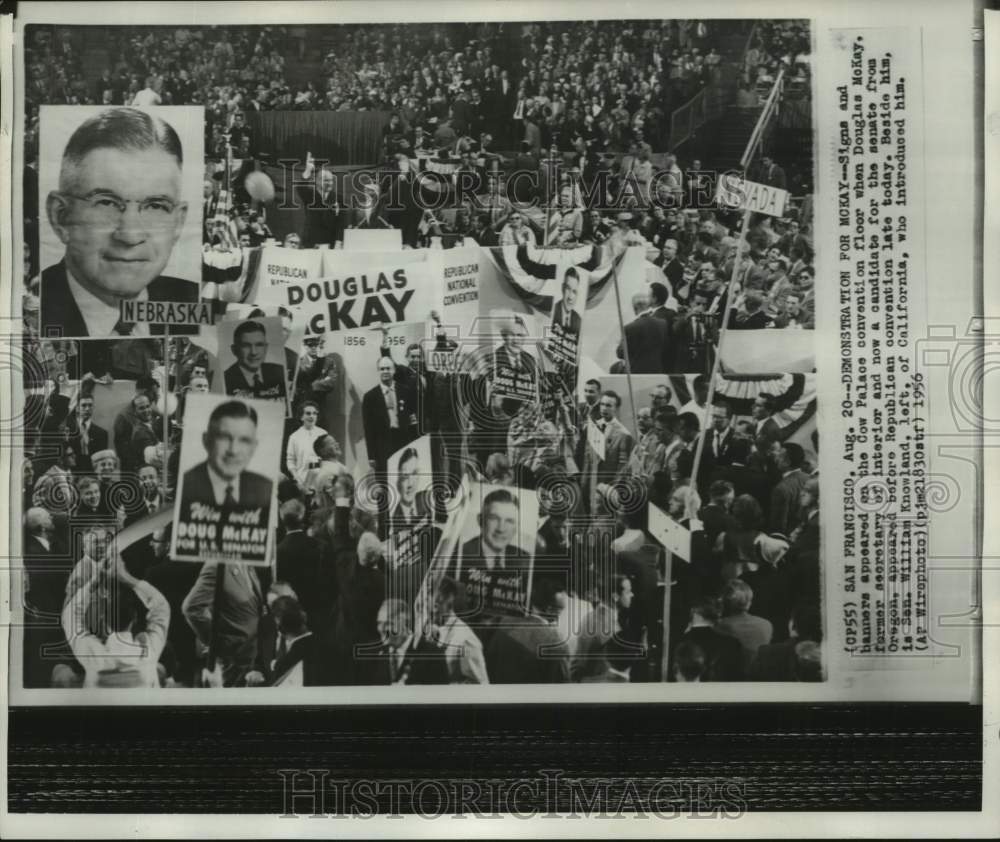 1956 Press Photo Supporters of Douglas McKay at Republican national Convention - Historic Images