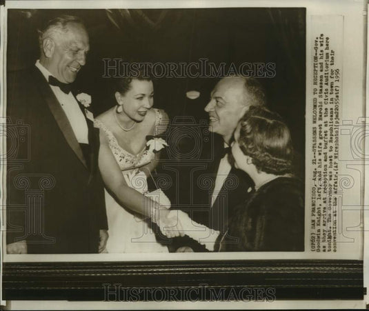 1956, Governor & Mrs. Goodwin Knight at Republican Reception - Historic Images