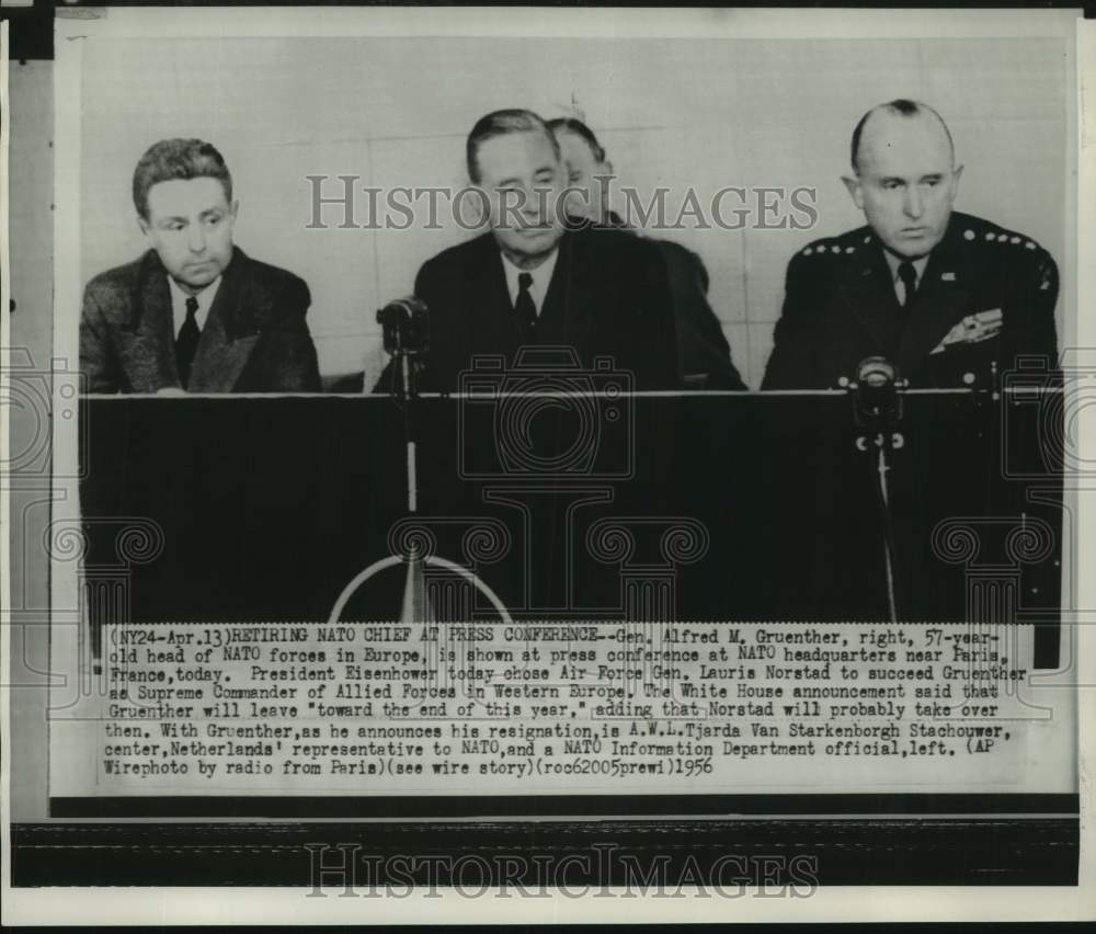 1956, NATO Leaders at Press Conference - abna44364 - Historic Images