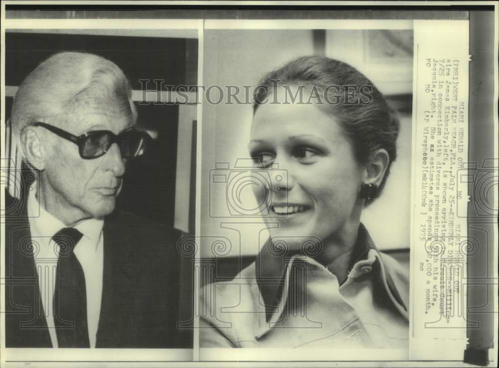 1975 Press Photo James Kimberley and Jacquie Kimberley Arriving at Divorce Court - Historic Images