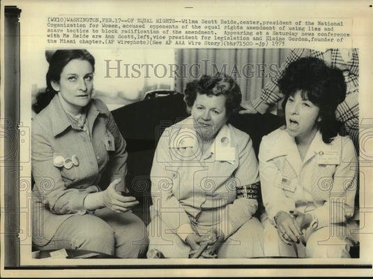 1973, Members National Organization for Women Say Opponents Use Lies - Historic Images
