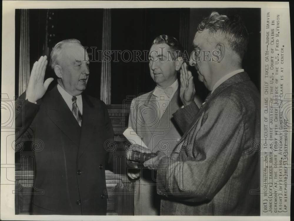 1947 Press Photo Judge Marvin Jones, New Chief Justice of U.S. Court of Claims - Historic Images