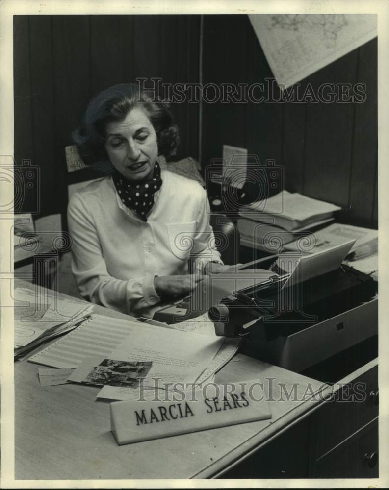 1978 Press Photo Mrs. Ralph Sears, Newspaper Editor, at her office - abna44486 - Historic Images