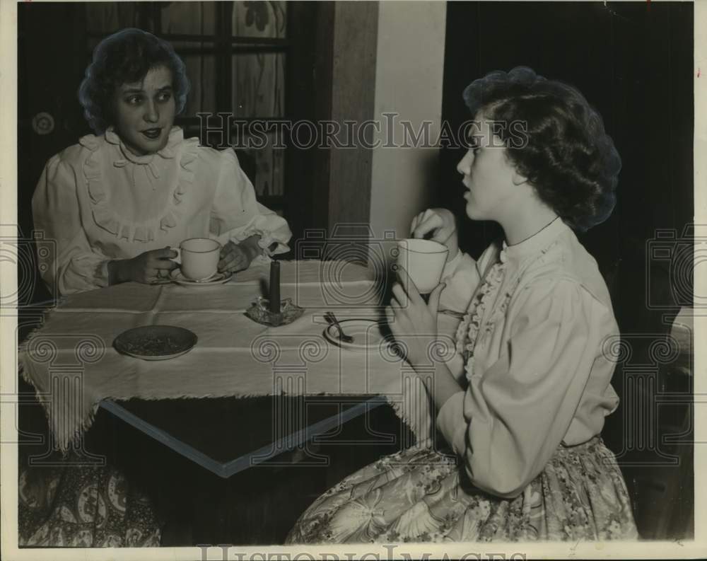1953, Actresses Shirley Ezell, Mildred Ann Tatum in "Liliom" - Historic Images
