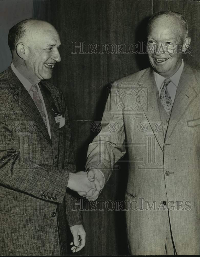 1958, Claude Vardaman, Pres. Dwight Eisenhower, Washington D.C. - Historic Images